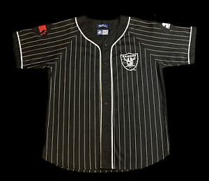 Vintage Los Angeles Raiders Starter Pinstripe Baseball Jersey Size L Hiphop Rap