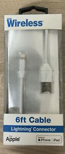📀 Just Wireless 6ft For iPhone/ iPad, White Cable - NEW