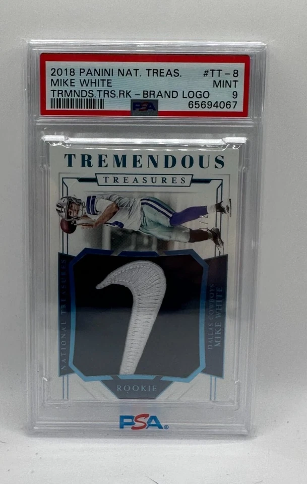 2018 National Treasures MIKE WHITE RC Tremendous Treasures Nike Patch /2 PSA 9 - Image 1 of 2