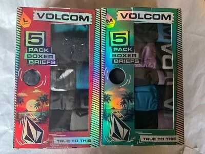 Paquete de 5 calzoncillos boxer Volcom entrepierna de 5,5 pulgadas nuevos para hombre verde negro gris azul floral Foto 1 de 4