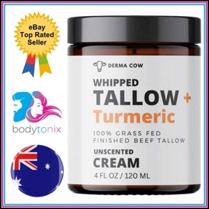 WHIPPED TALLOW + TURMERIC CREAM Moisturiser Dry Skin Anti Aging Cream 120ml - Picture 1 of 7