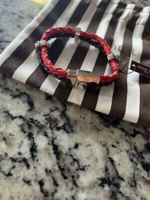 Pulsera Henri Bendel Influencer Stack enchapada en plata roja/borgoña nueva con etiquetas Foto 1 de 4