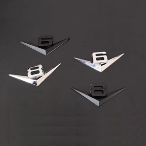 V6/V8 Emblem Schriftzug Auto Aufkleber Logo 3D dreidimensional Metall emblem t - Bild 1 von 13
