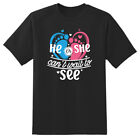 He or she cant wait to see Gender reveal Childrens T shirt Unisex