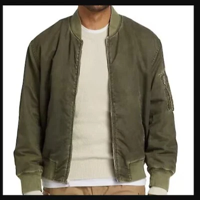 RAG & BONE Manston Bomber Jacket L Army Green Full Zip Nylon Regular Fit - Image 1 of 4