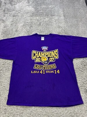 Camisa De Colección LSU Tigers Para Hombres 2XL Púrpura 2007 Nation Champions NCAA Cuello Redondo Foto 1 de 4