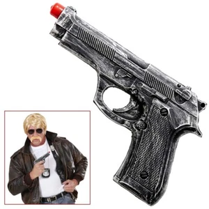 SCHAUMLATEX PISTOLE / Polizisten Polizei FBI CIA Agenten Karneval Kostüm Party - Bild 1 von 3