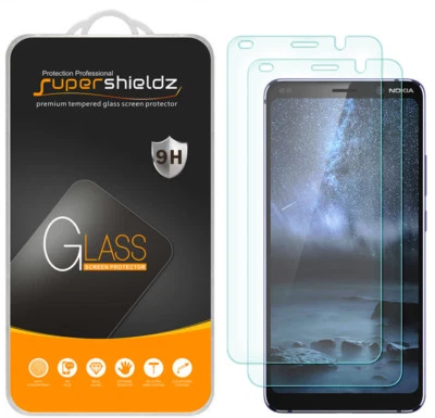 2X Protector de Pantalla de Vidrio Templado Supershieldz para Nokia 9 Foto 1 de 4