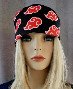 NARUTO AKATSUKI CLOUDS MEDICAL NURSE SCRUB CAP ( 2 SIZE SELECTION )  - Picture 1 of 6