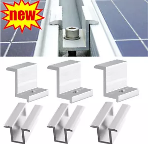 Staffa guida pannello solare montaggio alluminio fissaggio metà/fine morsetto uso tetto nuovo - Foto 1 di 14