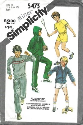 Simplicity 5473 Retro 80s Unlined Jacket, Hoodie, Tops, Pants & Shorts Sz 7-10 - Image 1 of 3