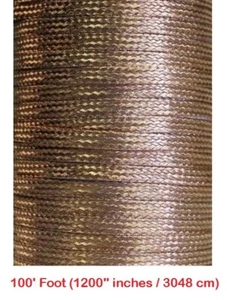 100' Feet (3048cm) x 0.35" Wide, Copper Ground Strap Cable/Wire, Flat Braided - Bild 1 von 1