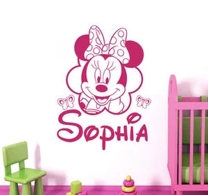  Personalized Name Wall Decal Mickey Mouse Decals Room Girls Nursery Decor DR88 - Picture 1 of 5