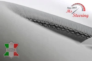 FÜR LANCIA AURELIA 50-58 LEDERLENKRADBEZUG GRAU, SCHWARZER STIT - Bild 1 von 6