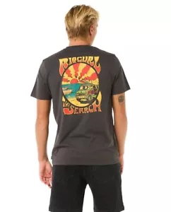 CAMISETA RIP CURL PARA HOMBRE.NUEVA CAMISETA MANGA CORTA ESTAMPADA NEGRA KEEP ON TRUCKING S25 - Imagen 1 de 7