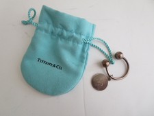Tiffany & Co Sterling Screw Ball Key Ring Keyring and Pouch