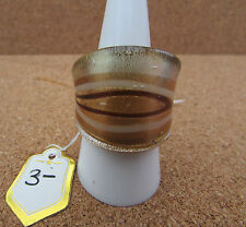Ring. Uk Size Q. Us 8. (3-) A Gold,Silver & Purple Lampwork/Murano Style Glass