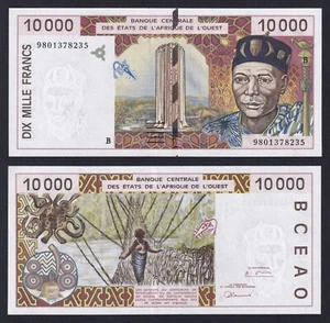 West Africa Banknote Senegal 10000 Francs 2000 P.-714Ki BB+/VF+ - Picture 1 of 1
