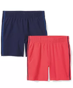 Spotted Zebra Boys' Active Shorts Pull On Red and Navy Size 2T 2 Pair! - Picture 1 of 3