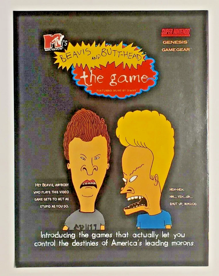 1994 Beavis and Butthead video game print ad - Image 1 of 1