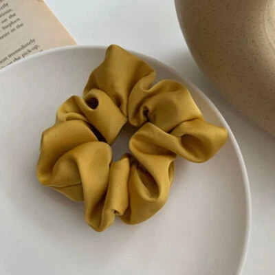 Prendas para la cabeza banda elástica de goma seda crujiente color liso anillo para el cabello banda para el cabello nuevo Foto 1 de 4