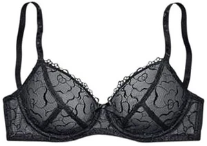 NEU: BÜGEL BH ZART TRANSPARENTE STICKEREISPITZE TÜLL 75 C NUANCE schwarz *486665 - Picture 1 of 5