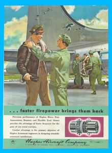 1945 WWII Hughes Aircraft bomber pilot print ad Culver City air crew - Picture 1 of 3