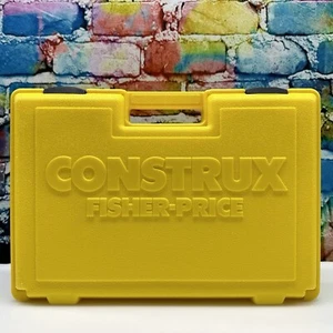 CONSTRUX FISHER-PRICE Yellow Carrying Case 16”x 11”x 3” Vintage 1983 Very Clean! - Picture 1 of 24