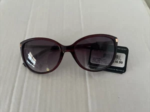 Revlon Women's Burgundy Cat Eye Sunglasses RVN 49 MCV 100% UV Protection - Picture 1 of 6
