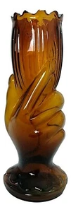 Amber Glass Vase Portieux Vallerysthal 1950 France - Picture 1 of 4