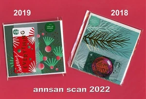 2 Starbucks mini cards Merry Everything 2019, Merry Xmas 2018 w/greeting cd NEW - Picture 1 of 2