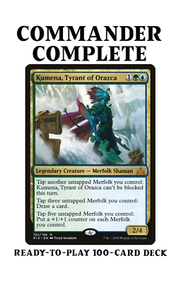 Kumena, Tyrant of Orazca MERFOLK TRIBAL Magic MTG Custom Commander Deck - Image 1 of 4