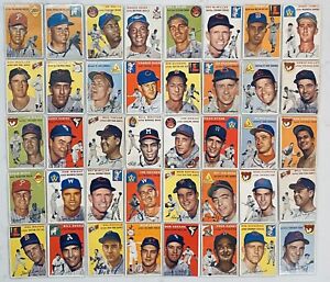 LOT 80 CARDS 1954 TOPPS - YANKEES, DODGERS AND MORE BASEBALL