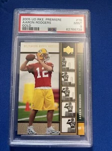 Aaron Rodgers 2005 Upper Deck Premiere dorado paralelo novato radiocontrol PSA 9,6738 - Imagen 1 de 3
