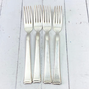 Vintage WMF Faceon Silver Plate Dinner Forks 20cm Set x 4 Art Deco Style Cutlery - Picture 1 of 8