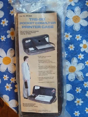 Vintage TRS-80 Tandy Radio Shack Pocket Computer Printer Soft Case Brown 26-3508 - Image 1 of 4