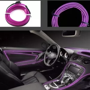 Neon LED Light Glow EL Wire String 16FT Rope Tube Decor + Controller Purple - Picture 1 of 4