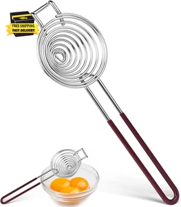Egg Separator,Stainless Steel Egg Yolk White Separation Tool Long Handle Egg Whi - Picture 1 of 7