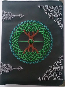 Encuadernación de anillo cubierto de cuero sintético celta del árbol de la vida / BOS Wiccano / Pagano / Bruja - Imagen 1 de 4