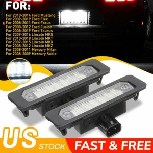 2x LED License Plate Light Lamp For 08-12 Ford Fusion 10-14 Mustang 08-19 Taurus - Picture 1 of 12