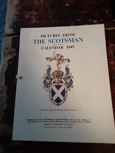 Calendario scozzese 1945 Edimburgo Scozia, Benedizione Natale Cattolico, Punzone - Foto 1 di 10