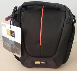 Case Logic camera bag. NEW w tags. Black with orange interior. (DCB-304) 4 zips. - Picture 1 of 8
