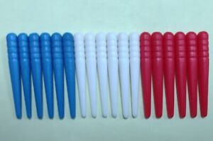 18 Plastic Cribbage Pegs (6 Red, 6 White, and 6 Blue)