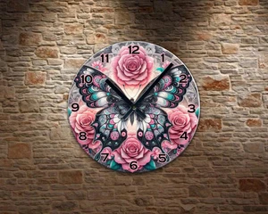 COOL PRETTY BUTTERFLY Wall Clock - Choose your size - Picture 1 of 1