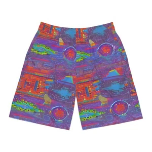 Bunte Herrenshorts, grafische Freizeitkleidung für den Sommer, lebendige Jogginghose - Bild 1 von 5