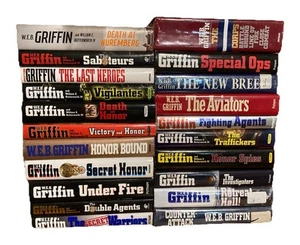 Lot of 21 W.E.B. Griffin Hardcover Books War Military Thriller DJ Acceptable - Picture 1 of 10