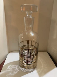 Crate & Barrel Mingle Plaid Glass Decanter With Stopper - Picture 1 of 6