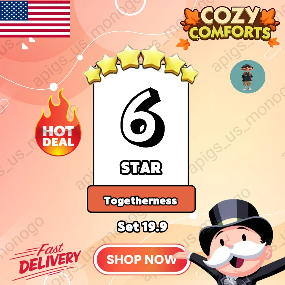 Set 19.9 - 6🌟 Unión 🌸Monopoly go Monopoly Pegatina Entrega Rápida ⭐24/7 Foto 1 de 1