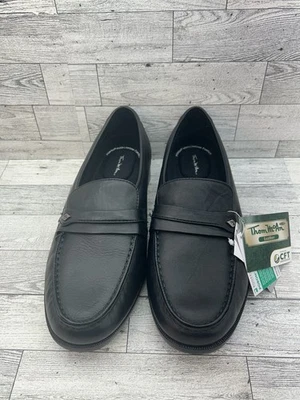 Кожаные мужские туфли Thom McAn размер 9,5 широкие черные мокасины комфортные CFT Poron 4000 - Изображение 1 из 4