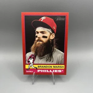 2025 Topps Heritage Brandon Marsh Red Border #248 Phillies Color Match - Picture 1 of 2